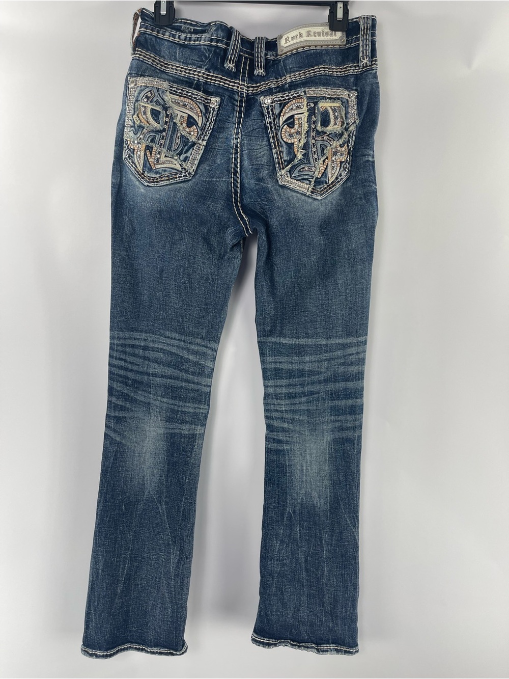Rock Revival Women’s Eilish Curvy High Rise Distressed Bootcut Jeans Size 29